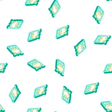 Backpack bag isometric icon seamless pattern 库存插图