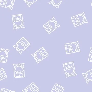 Backpack bag line vector seamless pattern 库存插图