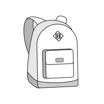 Backpack bag rucksack vector white isolate. Youth fashion hipster school boy Illustrazione stock