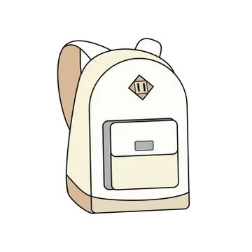 Backpack bag rucksack vector white isolate. Youth fashion hipster school boy Stock Illustration