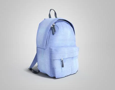 Backpack bag school 3d render on grey イラスト素材