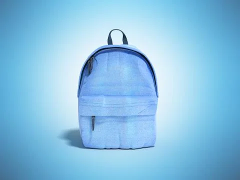 Backpack bag school 3d render on blue gradient Stock Illustration
