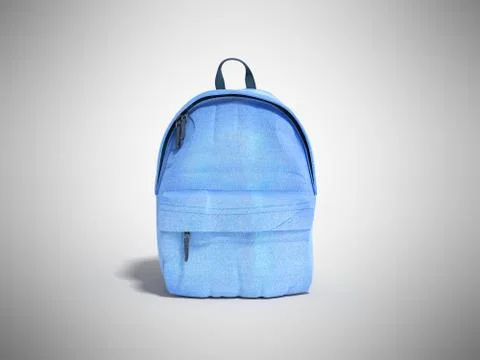 Backpack bag school 3d render on grey gradient Stock Illustration