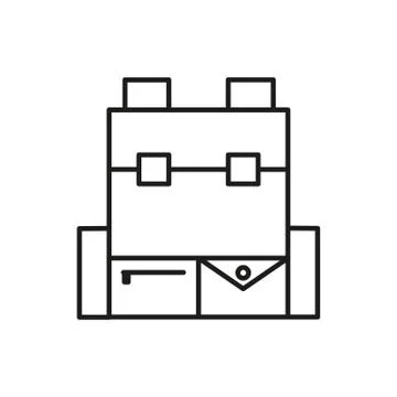 Backpack Bag Thin Line Icon Symbol Design Illustration