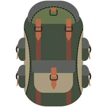 Backpack bag vector icon illustration on white Illustrazione stock