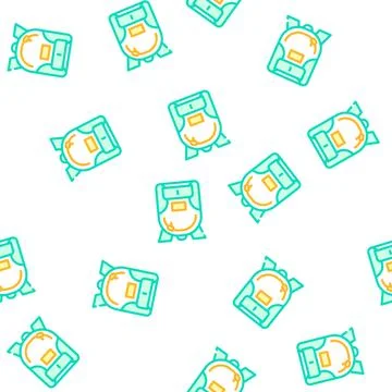 Backpack bag vector seamless pattern Stock Illustration