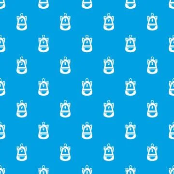 Backpack baggage pattern vector seamless blue 库存插图