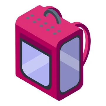 Backpack cat carrier icon isometric vector. Pet travel Stock Illustration