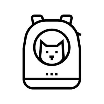 Backpack for cat carrying line icon vector illustration Stock Illustration
