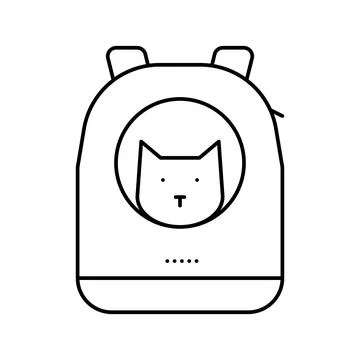 Backpack for cat carrying line icon vector illustration Stock Illustration