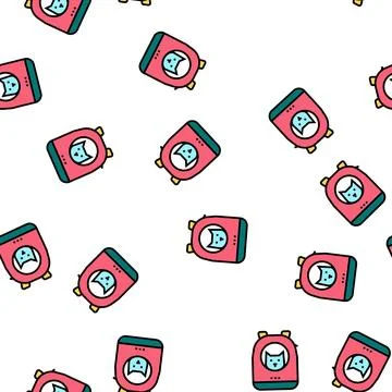 Backpack for cat carrying vector seamless pattern Stock Illustration