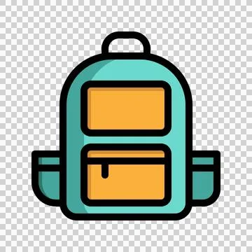 Backpack color lineal icon. back to school, travel bag flat icon イラスト素材