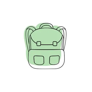 Backpack with color shadow vector icon in camp set Stock Illustration