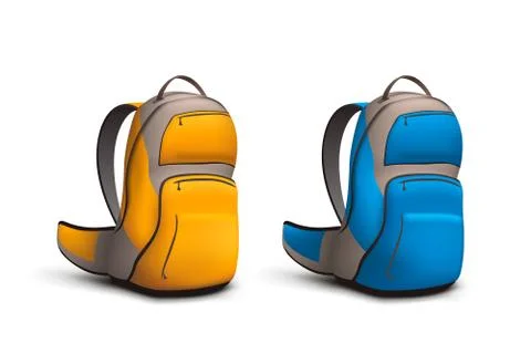 Backpack colored set Stock Illustration