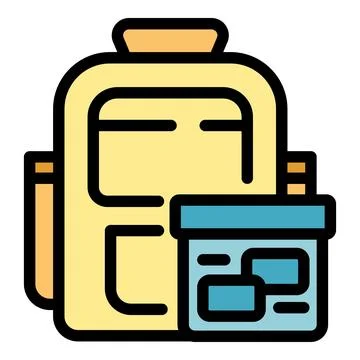 Backpack container icon vector flat 스톡 일러스트