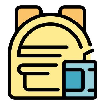Backpack drink icon vector flat 스톡 일러스트