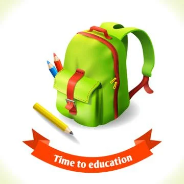 Backpack education icon Stock Illustration