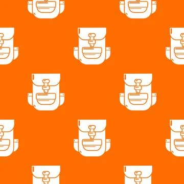 Backpack education pattern vector orange Illustrazione stock