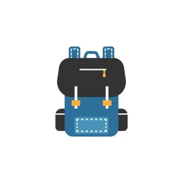 Backpack flat icon, Education and school element イラスト素材