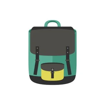Backpack flat icon. Stock Illustration