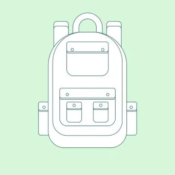 Backpack flat icon. Stock Illustration