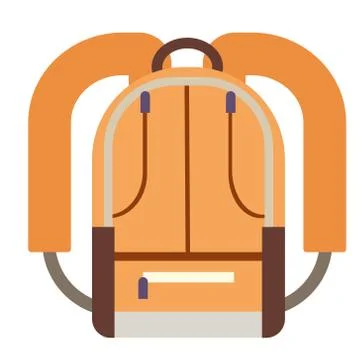 Backpack flat illustration on white 스톡 일러스트