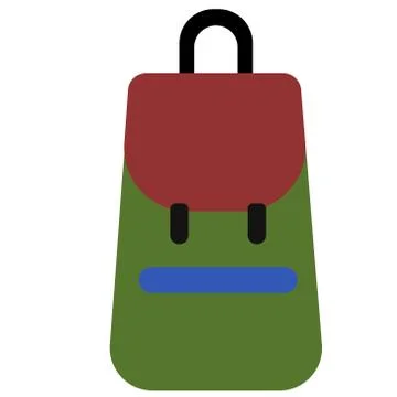 Backpack flat illustration on white イラスト素材