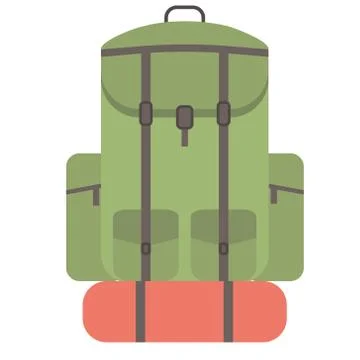 Backpack flat illustration on white Stockillustratie