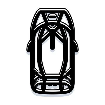 Backpack flat lay top view icon design 스톡 일러스트