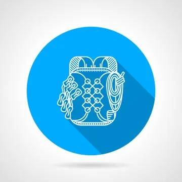 Backpack flat line vector icon イラスト素材