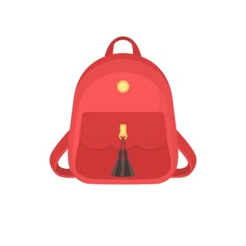 Backpack in a flat style is isolated on a white background. Vector Stock Illustration