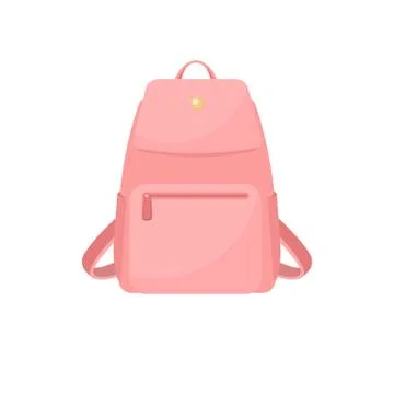 Backpack in a flat style is isolated on a white background. Vector Stock Illustration