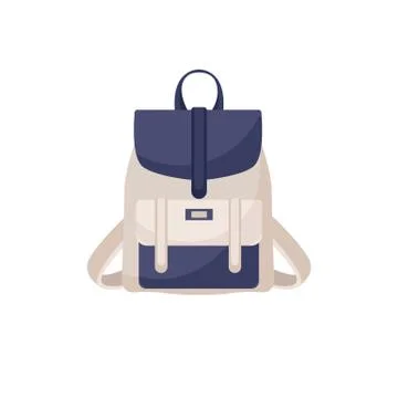 Backpack in a flat style is isolated on a white background. Vector Stock Illustration