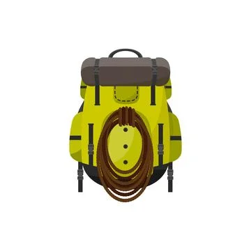 Backpack in a flat style. Vector illustration. School bag.Travel, camping or イラスト素材