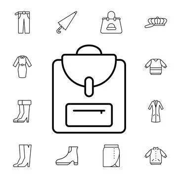 Backpack flat vector icon in autumn pack Stock Illustration
