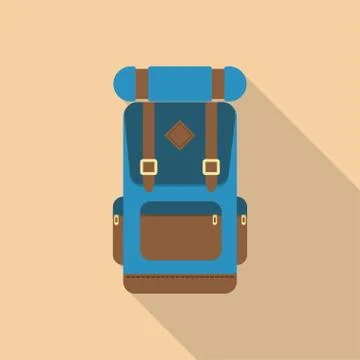 Backpack front view. Stock Illustration