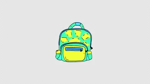 Backpack Hand-Drawn Icon Stock Footage 313891114