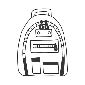 Backpack in hand drawn style Stock Illustration