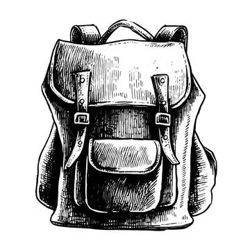 Backpack hand drawn. Vector illustration 스톡 일러스트