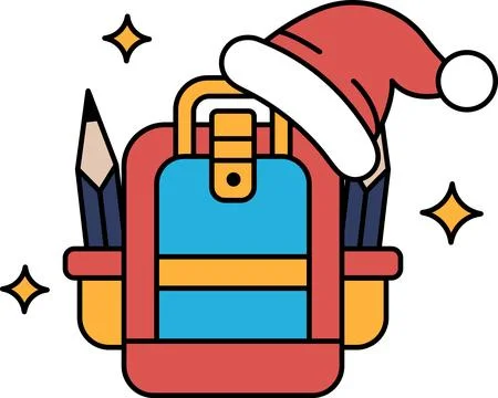 A backpack with a hat on top of it Illustrazione stock