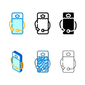 Backpack hydrator color icon vector series flat Stock Illustration