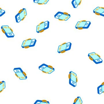 Backpack hydrator isometric icon seamless pattern color 스톡 일러스트