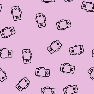 Backpack hydrator line vector seamless pattern flat イラスト素材