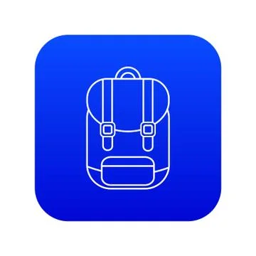 Backpack icon blue vector Illustrazione stock