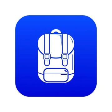 Backpack icon blue vector Illustrazione stock