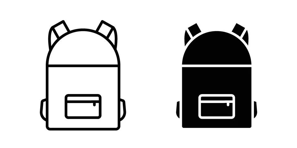Backpack icon design. Simple Vector illustrations.. Stock Illustration
