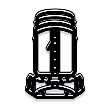 Backpack icon displaying number one concept Illustration