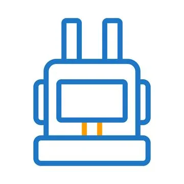 Backpack icon duocolor blue orange style military illustration vector army .. Illustrazione stock