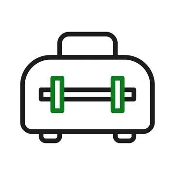 Backpack icon duocolor green black sport symbol illustration. Illustrazione stock