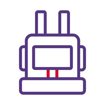 Backpack icon duocolor red purple style military illustration vector army e.. Illustrazione stock